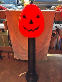Halloween Jack-O-Lantern Blow Mold Lamp Post