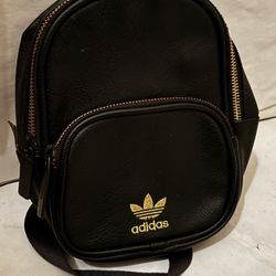 Adidas  Originals Mini Backpack Black Gold Logo