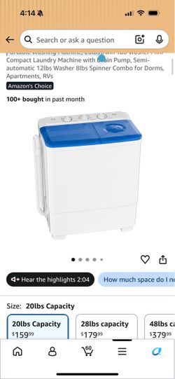 Portable Washing Machine, 20lbs
