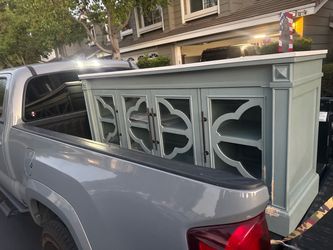 Gray Wood Sideboard Buffet Cabinet