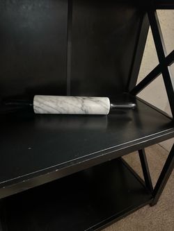 Marble Rolling Pin with black wood Handles