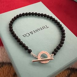 Tiffany & Co Black Onyx Bracelet With Sterling Silver