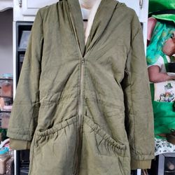 Hooded Jacket with Faux Fur