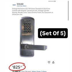 100% Working Heavy Duty Stainless Steel Lockset With Keypad (Set Of 5)
