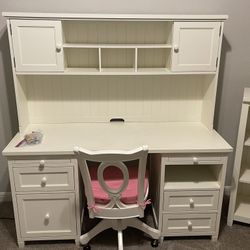 PB Teen headboard Desk And Hutch.  Needs A Little Cleaning. 