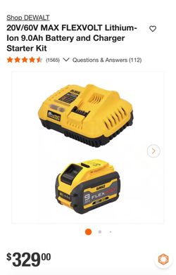 Shop DEWALT 20V/60V MAX FLEXVOLT Lithium-Ion 9.0Ah Battery and Charger Starter Kit