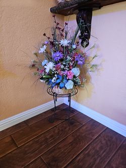 Artificial Flowers 💐 In Basket On The Stand