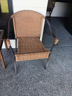 2 outdoor wicker patio chairs