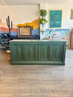 Green Buffet / Sideboard / Credenza / Entertainment Center / TV Stand / Vintage!