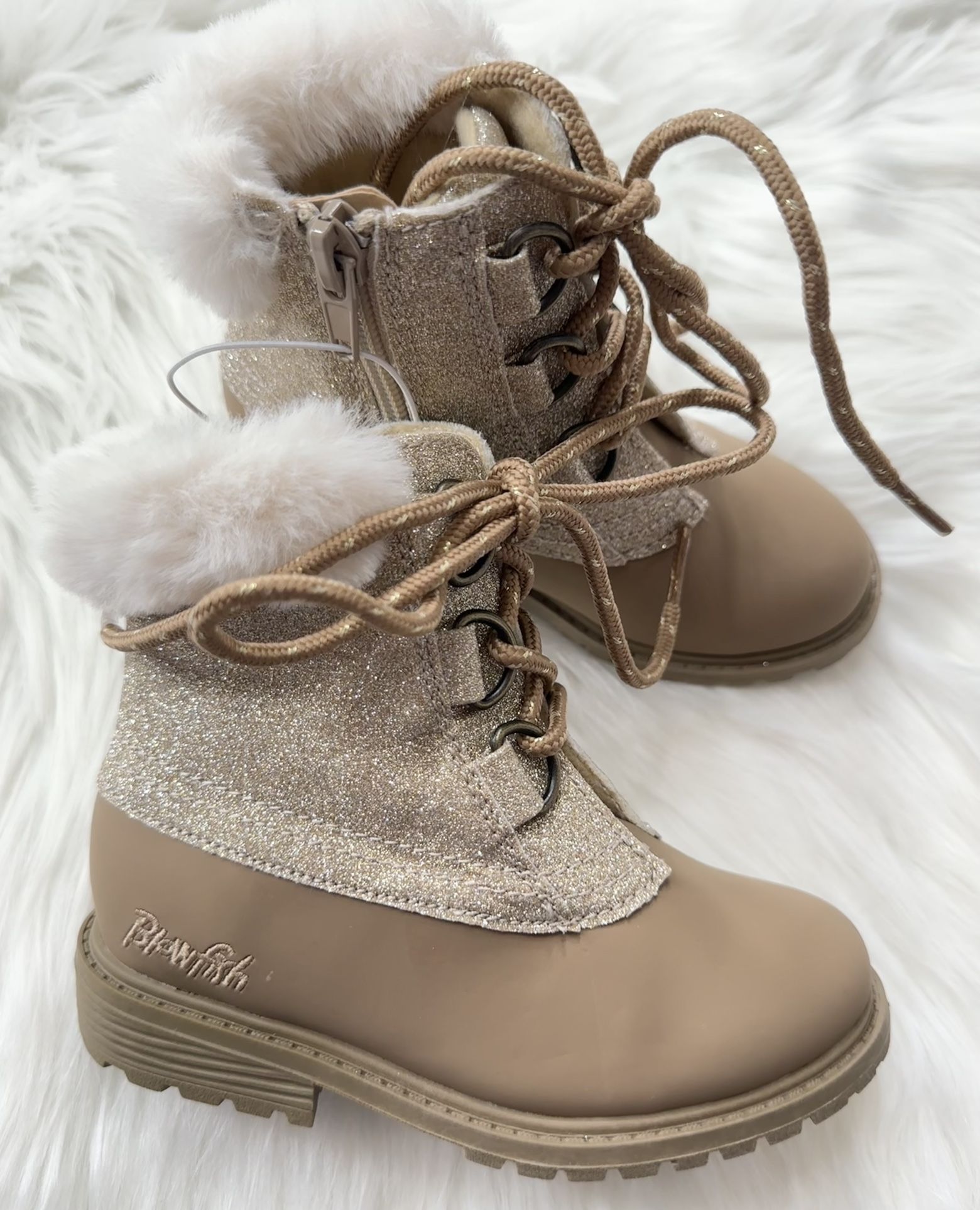 Blowfish Brown Fur Boots For Girls - Size 9