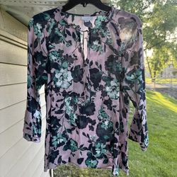 J.Jill floral blouse beautiful blooms blouse small petite Pre-