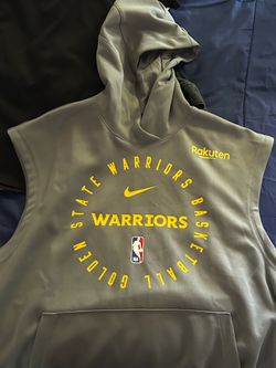 NBA Authentics Warriors Sleeveless Hoodie Grey