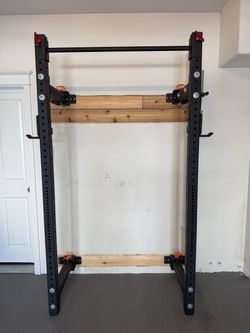 Home Gym (Rogue Folding Wall Rack, Rogue Barbell (45 lbs), Rogue Loadable Dumbbell,(15 lbs), 310 lbs Plates)