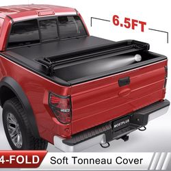 MOSTPLUS 4 Fold 6.5FT Bed Soft Truck Tonneau Cover for 2015-2026 Ford F150 Waterproof
