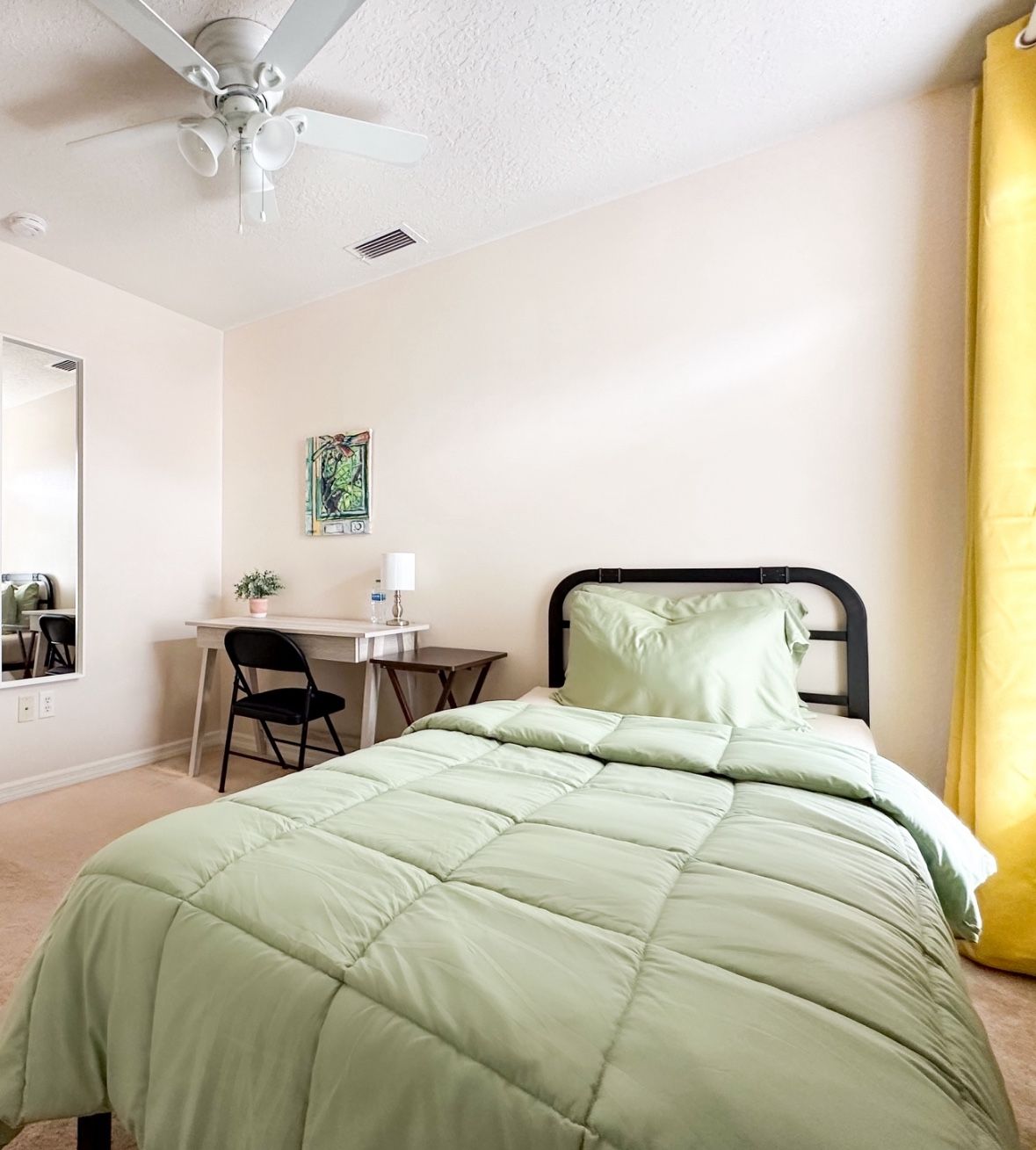 Twin Size Bed Frame with Headboard + Mattress