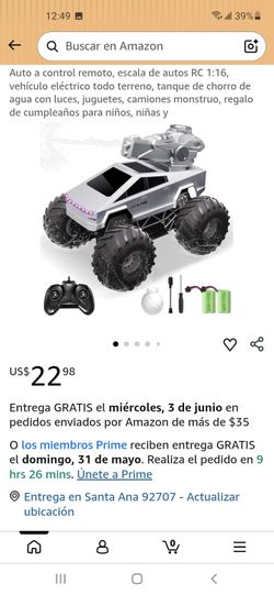 Auto a control remoto escala de Auto RC 1.16 vehiculo electrico todo terreno con tanque de chorro de Agua con luces