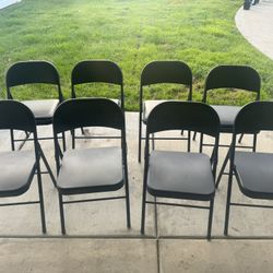 Eight Fold Up Chairs Metal