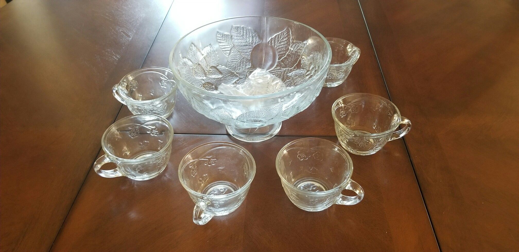 Glass Punch Bowl Set