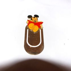 Rare Vintage Mickey Mouse Gold Tone Cut Out Metal Bookmark Disney Applause