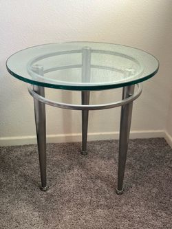 Glass side table