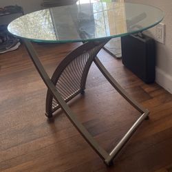 End Table (Glass and Metal)
