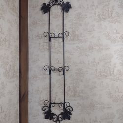Very Large Tuscan Style Iron Triple Plate Hanger With Vine Design