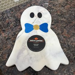HALLOWEEN MARBLE GHOST SHAPED CHARCUTERIE BOARD HALLOWEEN CHARCUTERIE BOARD NEW VERY HEAVY CUTTING BOARD