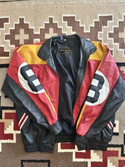 Vintage Phase 2 Leather 8 Ball Jacket Mens Seinfeld 90s Peter England