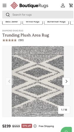 Brand New Plush Area Rug (Never Opened) – Modern Gray & White