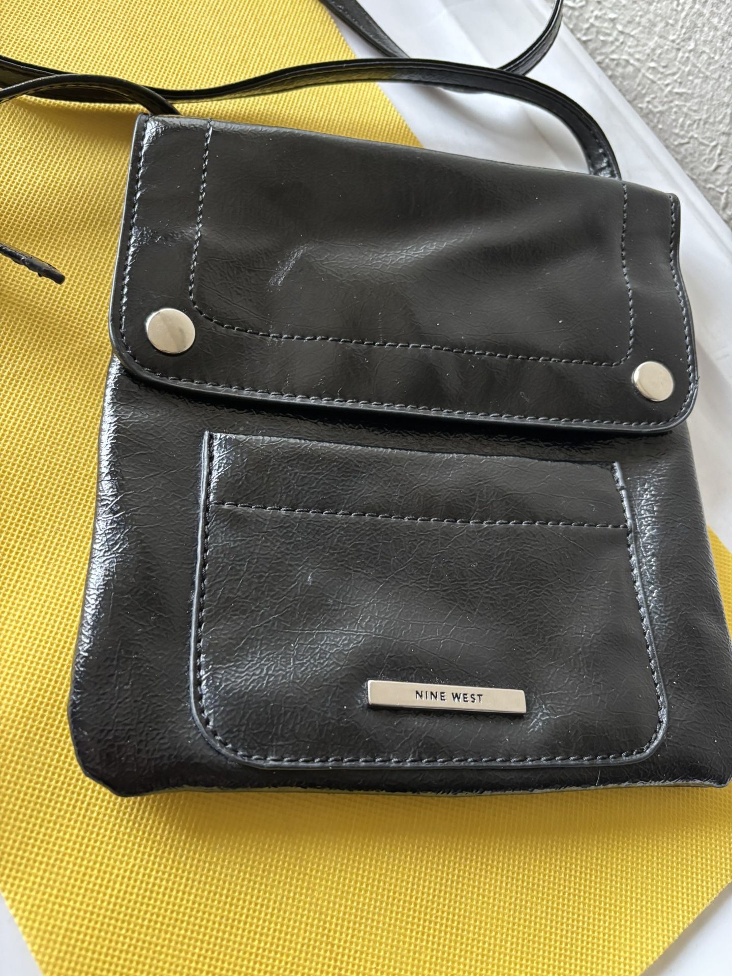 Nine West Crossbody Bag Black Patent Leather