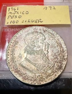 1961 Mexico Silver Peso Coin