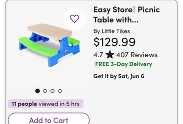 Little tikes collapsible picnic table