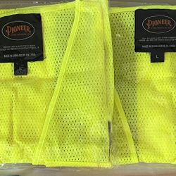 Set Of 2, Pioneer Safety Vest, Mesh, Hi-Vis Yellow, Large Size, Survival Gear - Firm Price