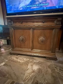 Antique table with marble top