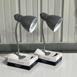 NEW Pair of Clip Lamps - Nickel Finish