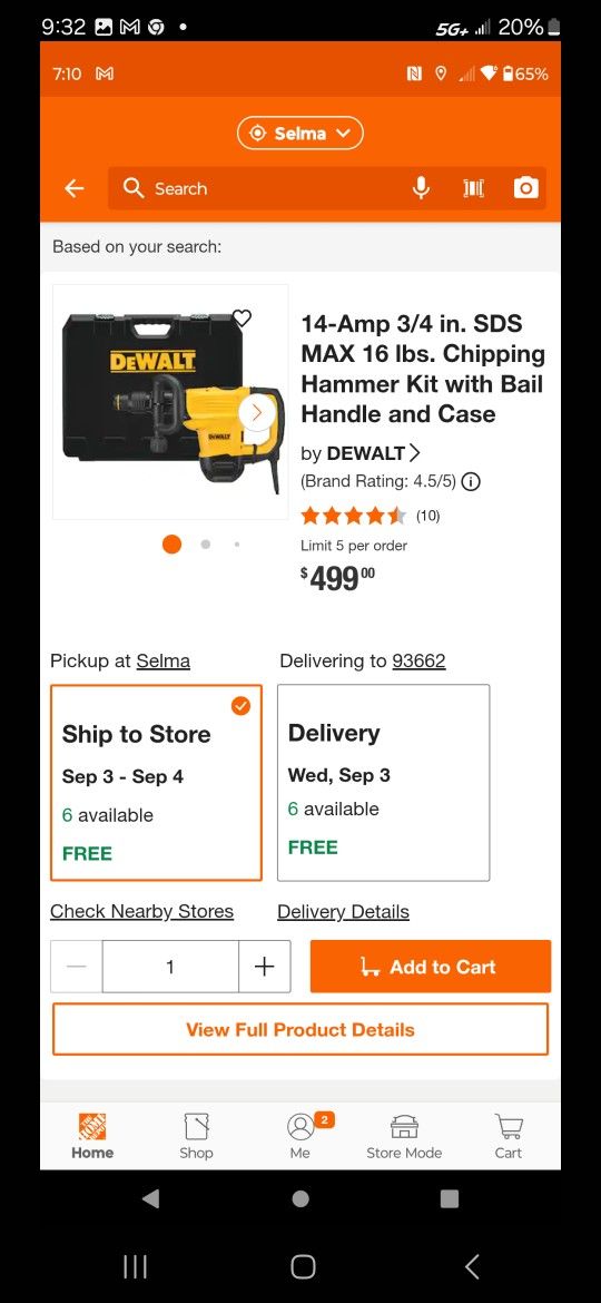 DEWALT 14 -Amp 3/4-in SDS-max Variable Speed Rotary Hammer Drill