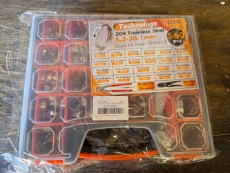 NEW Taukealugs 560pc Single Ear Hose Clamp Kit 304 Stainless 5.3-36.1mm Pliers