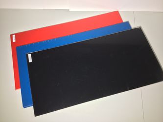 Engraving Acrylic Plastic Sheets 12”x24” Red, Blue or Black w/ Adhesive Backing