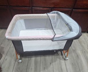 Baby Bassinet with Canopy and Wheels