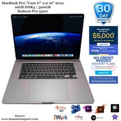 MacBook Pro "Core i7" 2.6 16" 2019, 16GB, 500GB Radeon Pro 5300 "H91272"