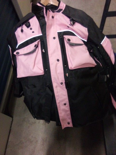 Pink And Black Riding Jacket