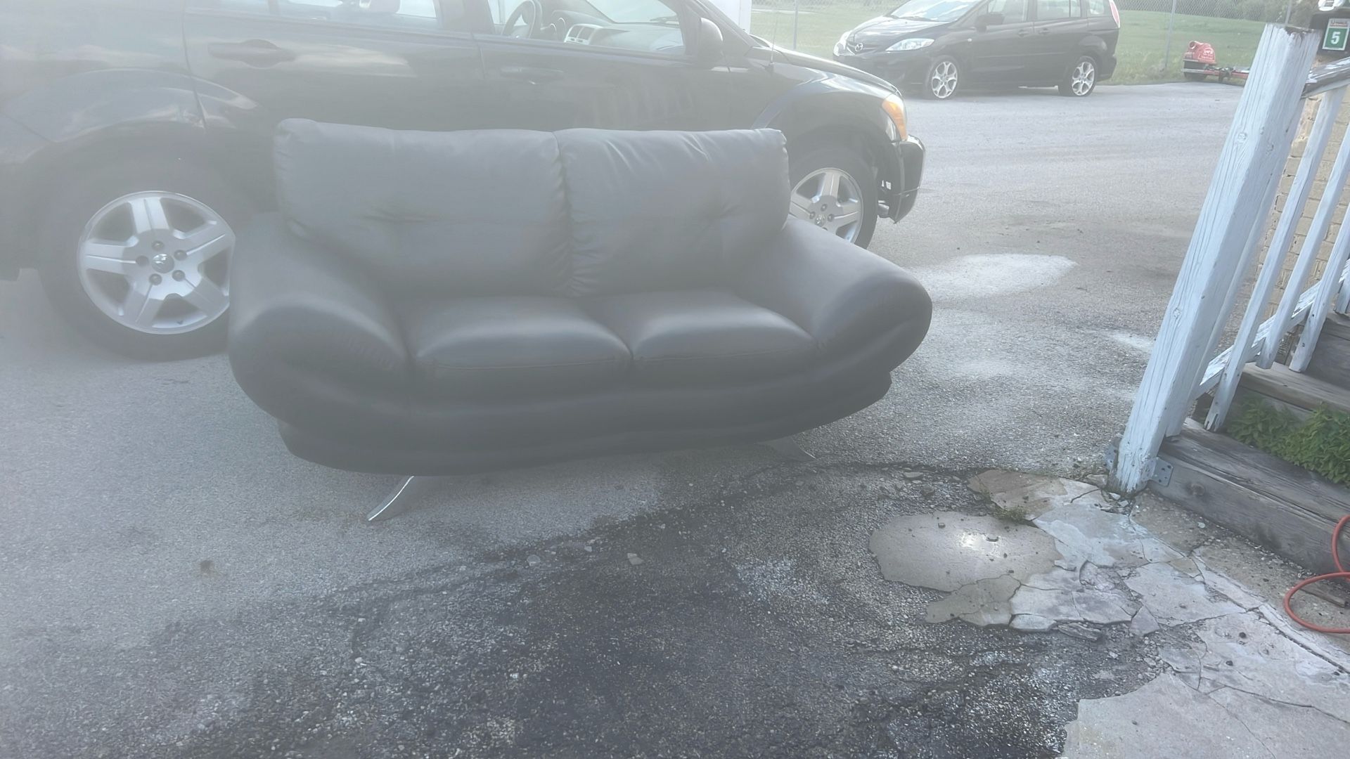 Brand New Black Leather Couc