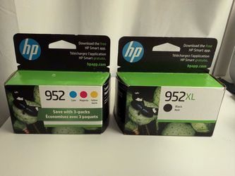 Genuine HP 952 Combo Pack (Cyan, Magenta, Yellow) + HP 952XL High Yield Black Ink Cartridges (Brand New / Sealed)