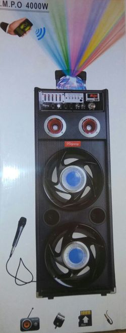 Bluetooth speaker SD card,slot USB port,FM radio,microphone included for karaoke(bosina)