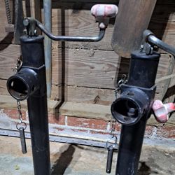 Two (2) Pipe Mount Swivel Trailer Jacks (No Mounting Plates)
