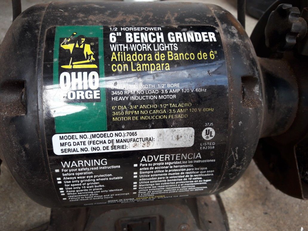 Ohio Forge 6" Bench Grinder With Worklights