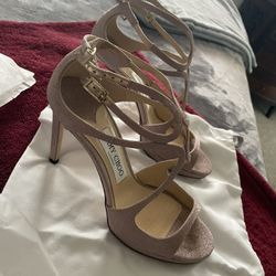 Jimmy Choo Lance Subtle Sparkle Pink Ballet Heals