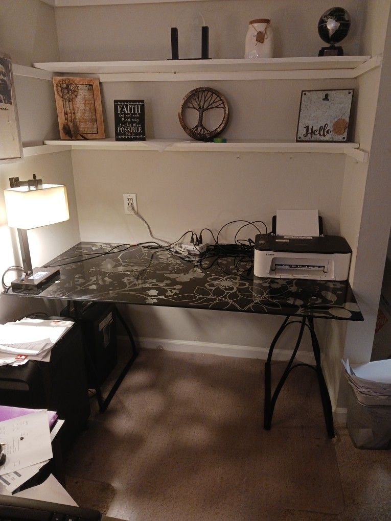 3 Piece Glass Desk