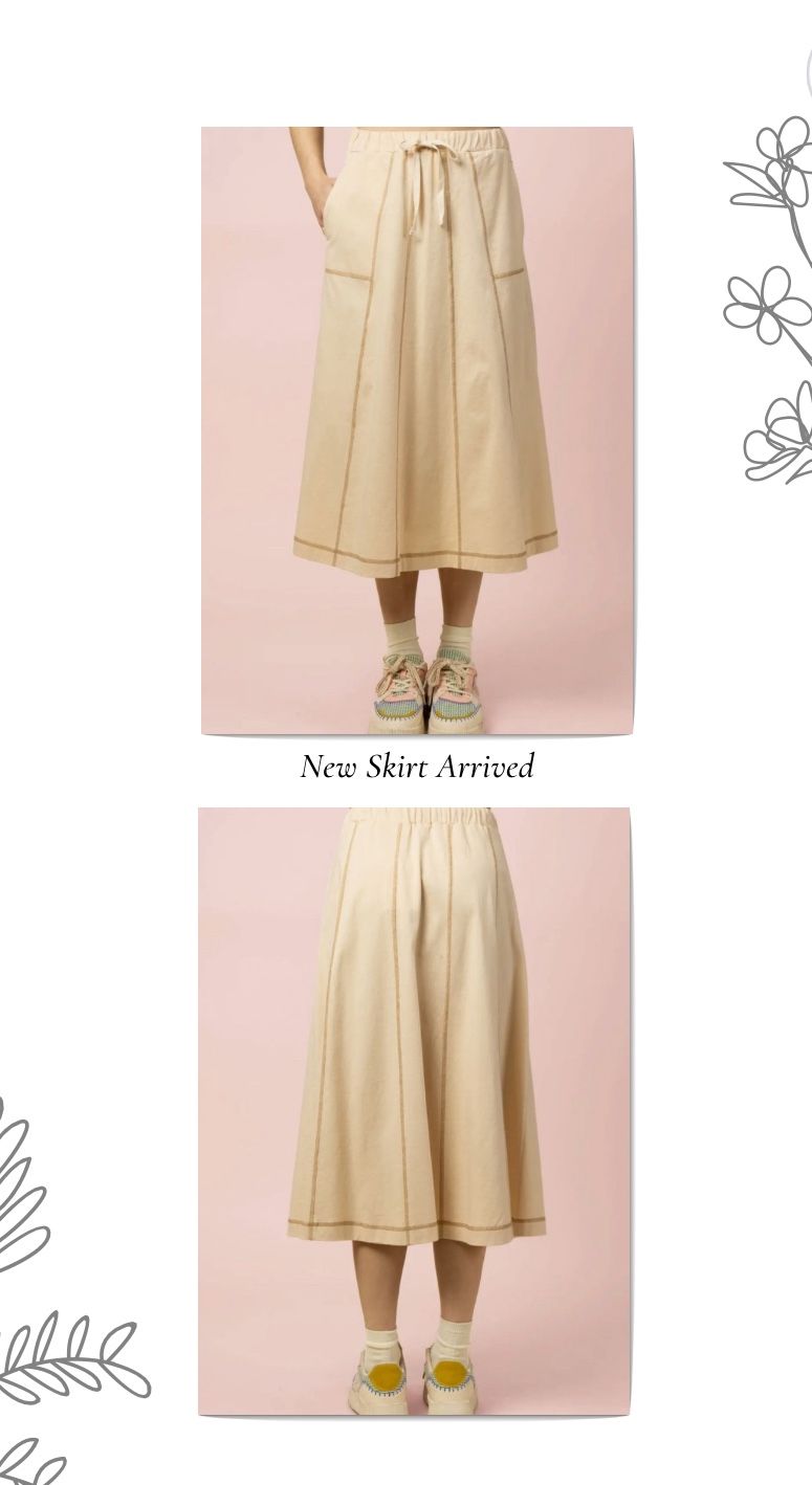 Stitch Detail Casual Skirt