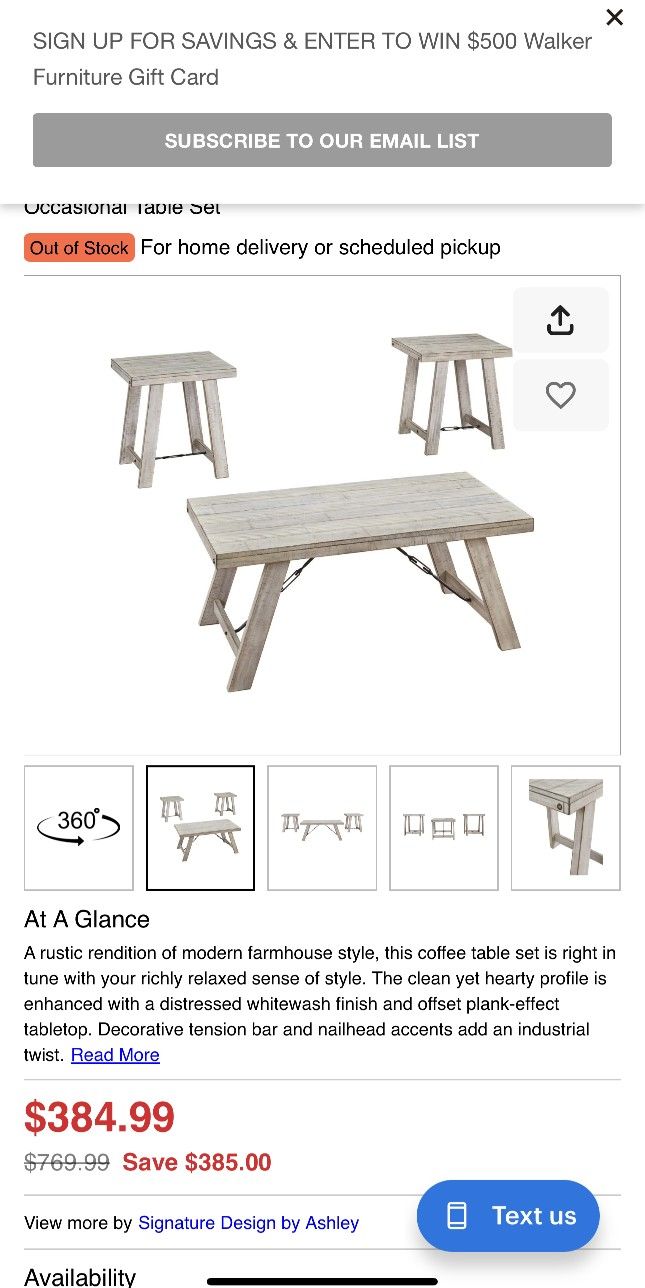 Coffee Table And Two End Tables